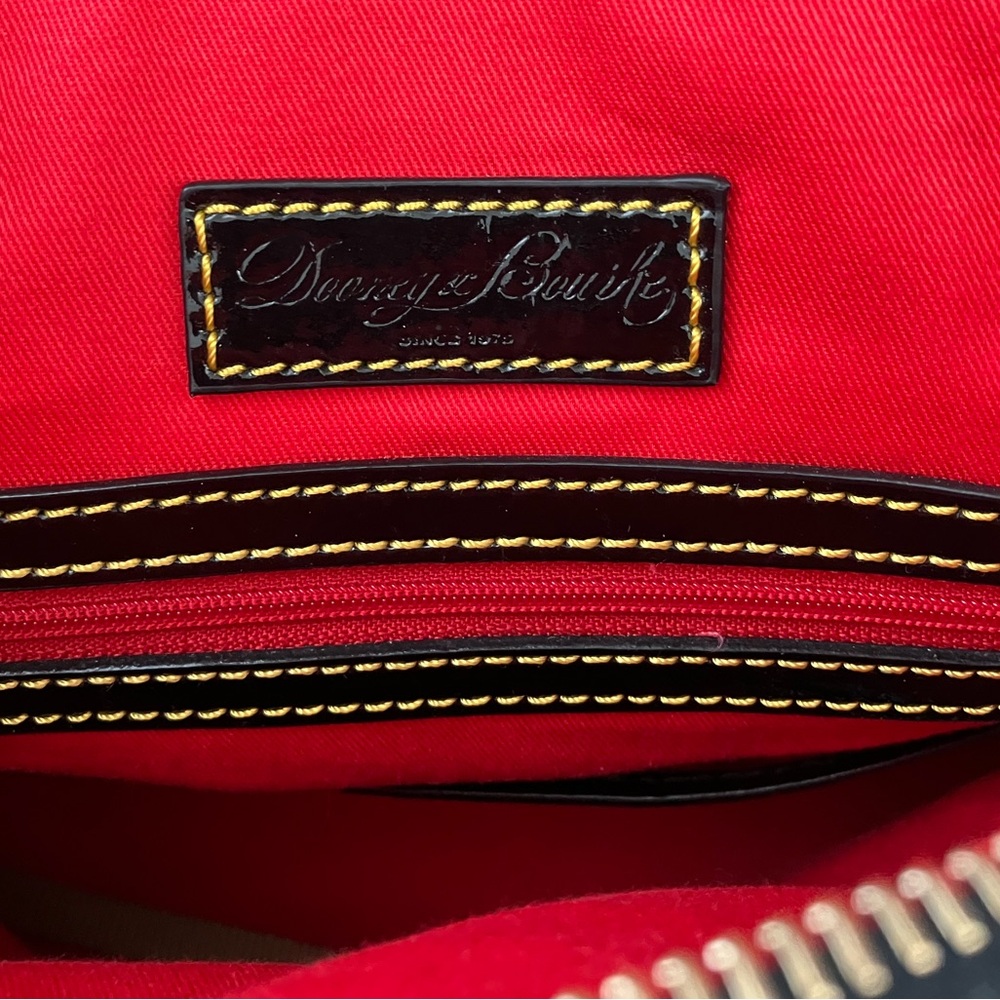 Dooney & Bourke w/ Black Patent Leather Tassel, Handles, Optional Strap and Trim - Picture 5 of 16